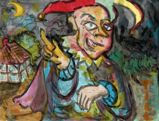 Till Eulenspiegel - Tusche, Deckfarben auf Papier (Ende 2020) till eulenspiegel