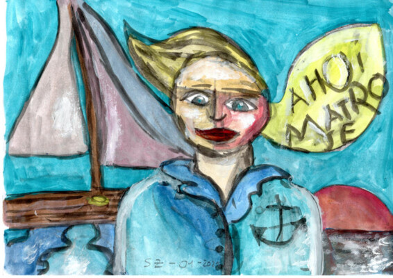 Ahoi Matrose - Wasserfarbe und Tusche auf Papier ahoi matrose